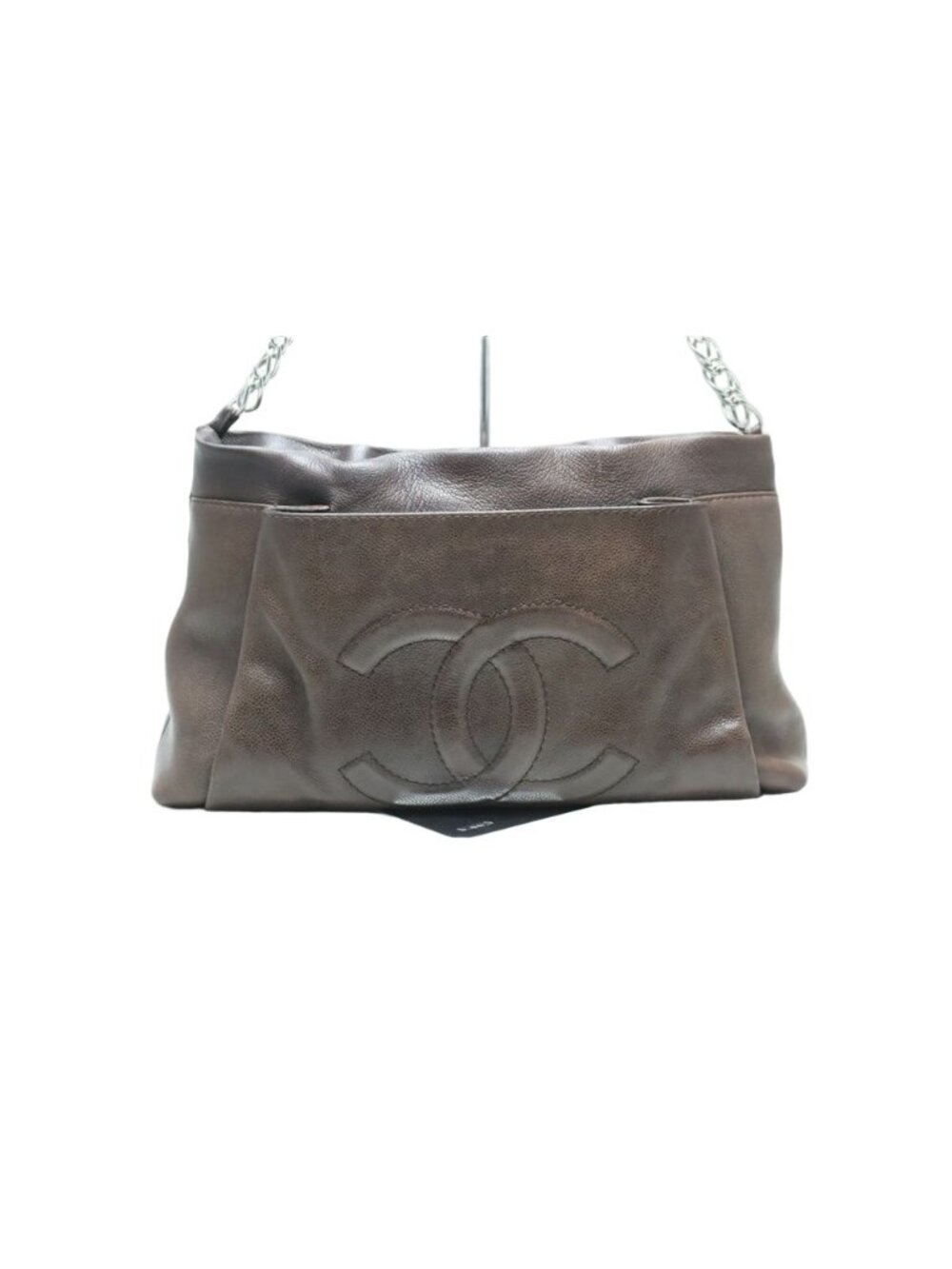 Chanel Jumbo CC Logo Caviar Leather Shoulder Bag
